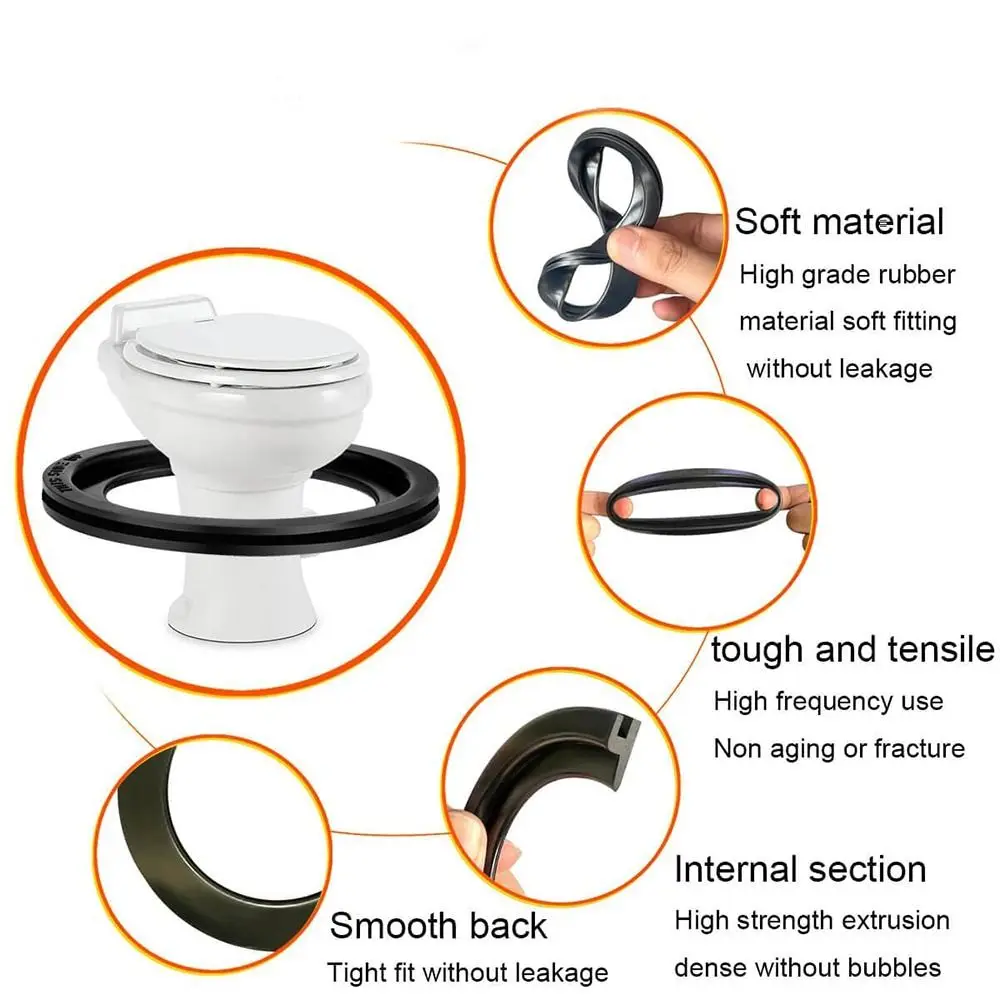 Replacement Rubber RV Toilet Lip Seal Prevent Leakage Durable Flush Valve Seal Repairing Toilet Gasket for Thetford Toilet Parts