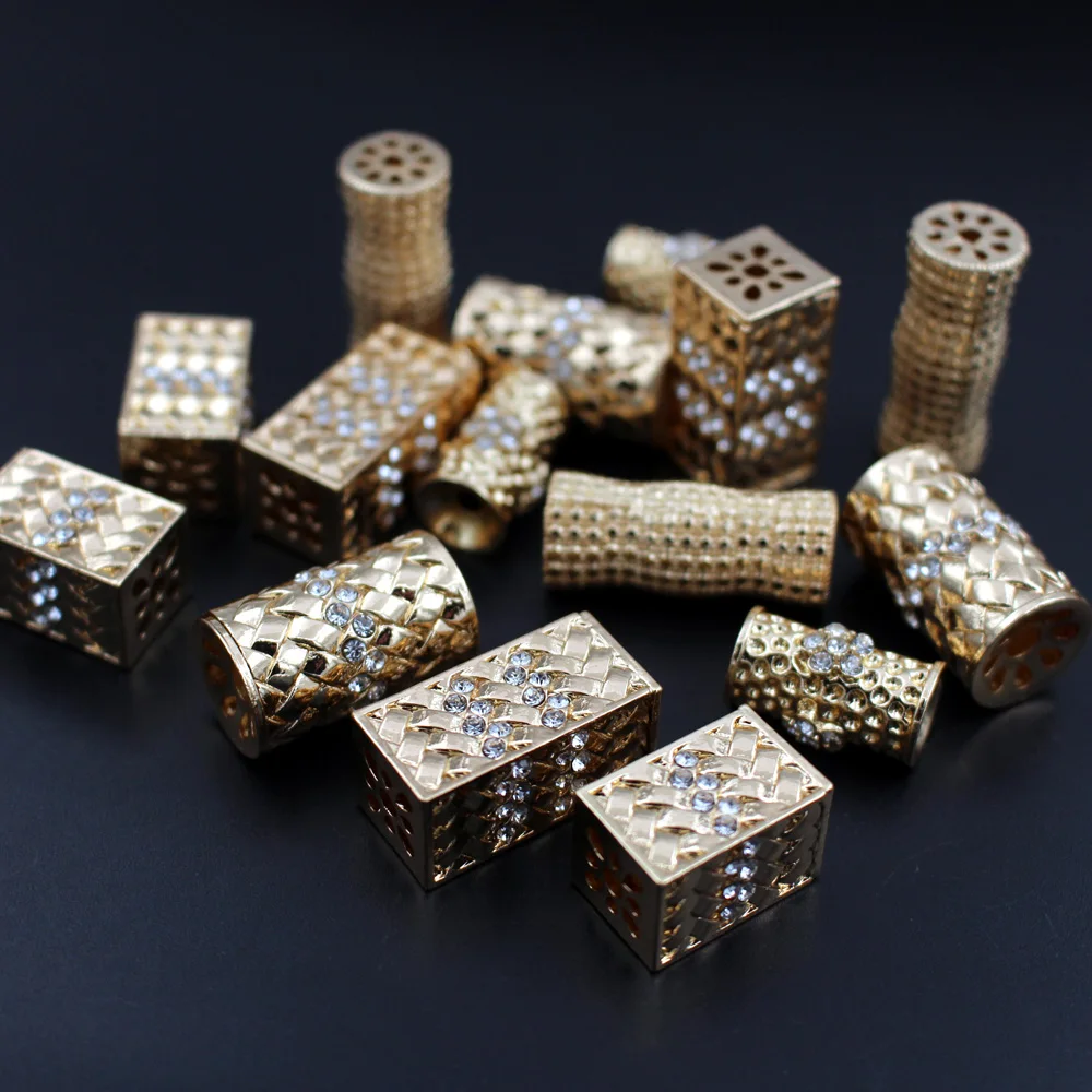 

10pcs Styles Square Long Spacer Beads Nigerian African Beads DIY for Traditional Nigeria Wedding African Men Women Jewelry Set