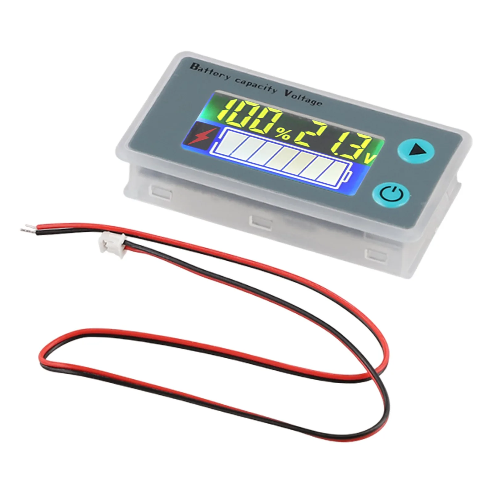 مقياس جهد LCD ذكي مصمم لبطاريات حمض الحديد الليثيوم مع التحكم في مفتاح المفتاح وتوقيت قابل للتعديل