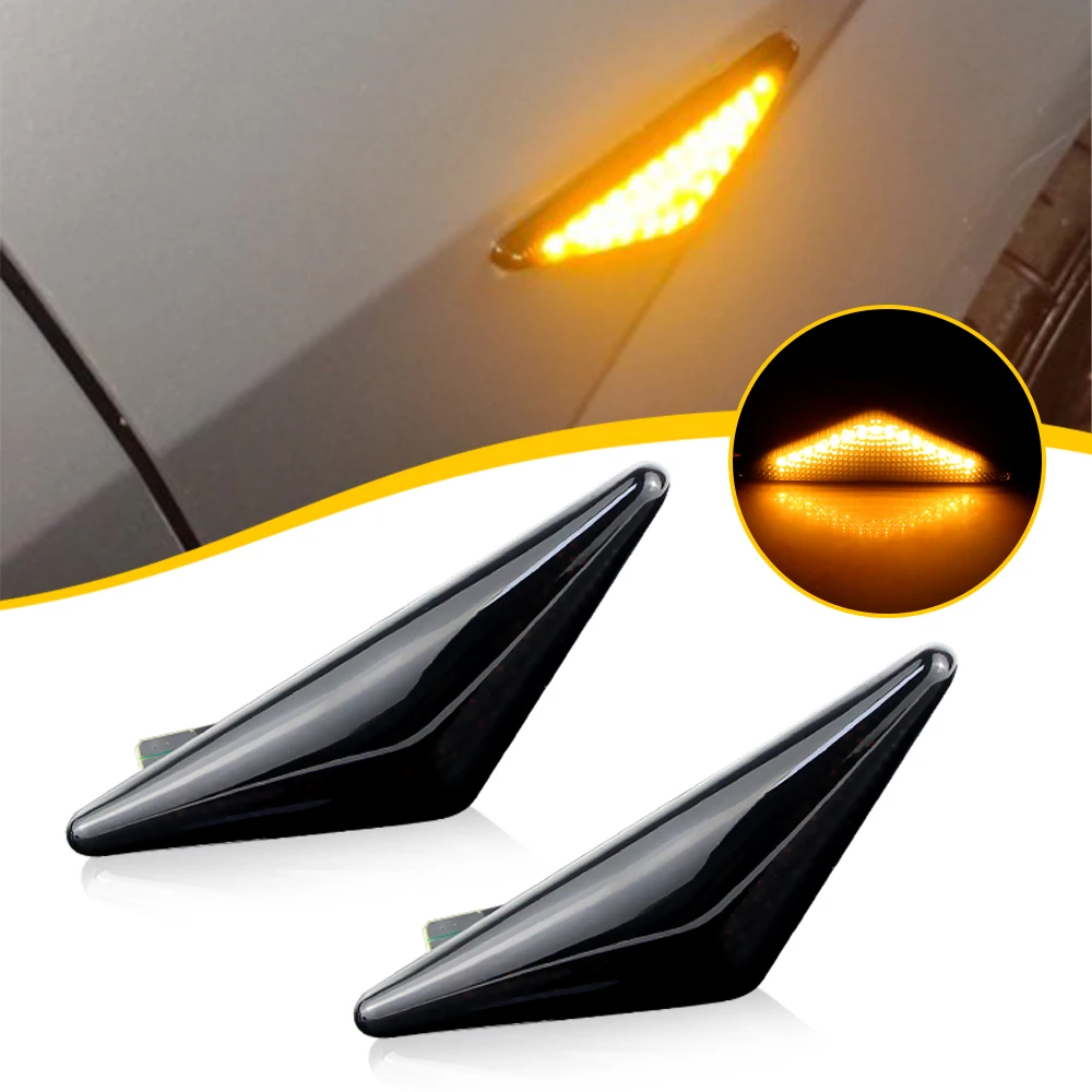 

2PCS Car Fender Side Marker Light LED Dynamic Turn Signal Lamp For Ford Focus MK I 1998-2004 Mondeo MK III MK3 2000-2007