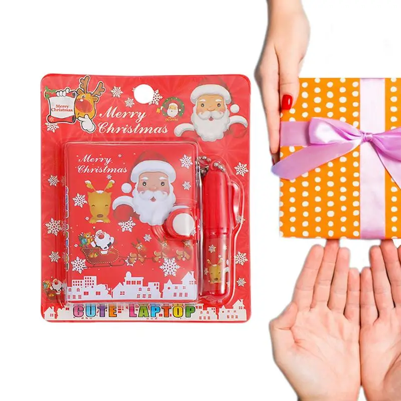Mini Bloc de notas de Navidad para niños, cuadernos de bolsillo con forro lindo multifuncional, libro de lectura de mano Simple