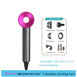 Super Electric Hair Dryer 220V Professional Bladeless Negative Ion Hair Dryer High Speed Hair Care and Noise Reduction Hair Drye