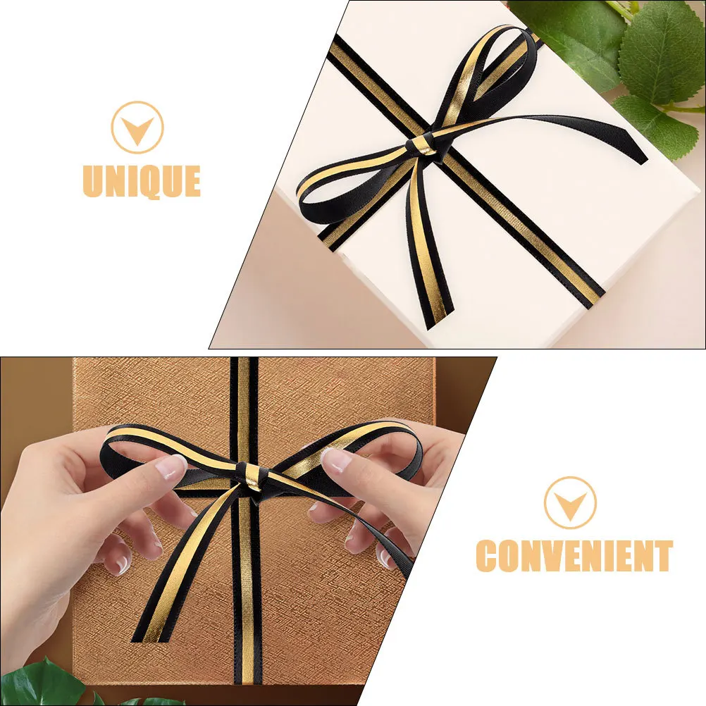 

Black Golden Graduation Ribbon Grad Theme Perfect for Gift Box Wrapping Party Decoration DIY Crafts Bright Color Ribbon
