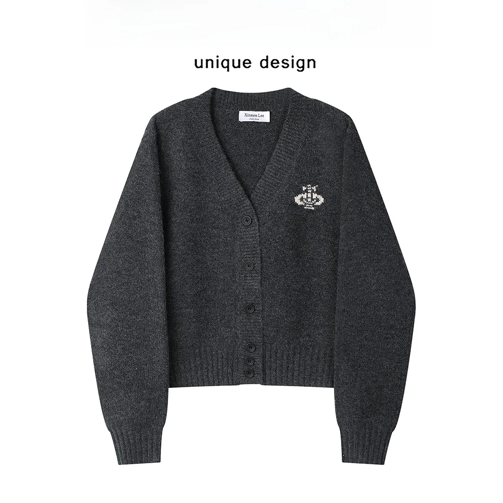 

ay V-ne Knitted Sweater Women's Faion Slimming Versatile Autumn Winter Open Cardigan Commute Sle Loose Fit Long Sve