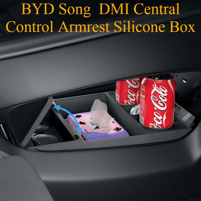 

For BYD 2024 Song L Dmi Central Control Armrest Storage Box Lower Silicone Non-slip Pad Car Interior Modification Accessories