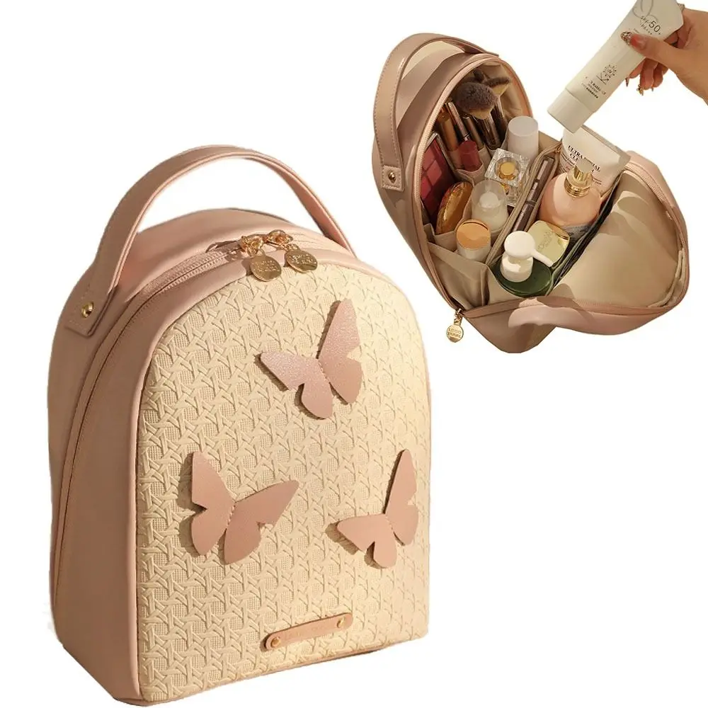 

Дорожная косметичка большой емкости с удобной ручкой, отдельно стоящая портативная косметичка, водонепроницаемая с большим отверстием