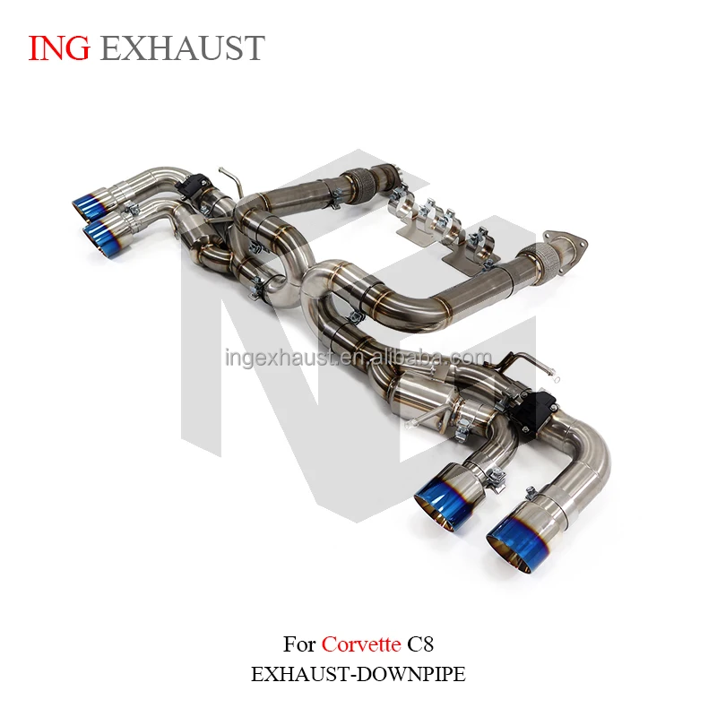 ING New Innovation Lasagna Stainless Steel Catback exhaust muffler with valve fit for Corvette C8 6.2 Performance Exhaust