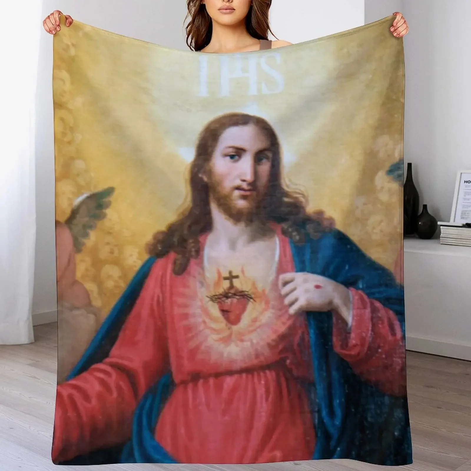 

Sacred Heart Throw Blanket Summer Bed Picnic Luxury Throw Blankets