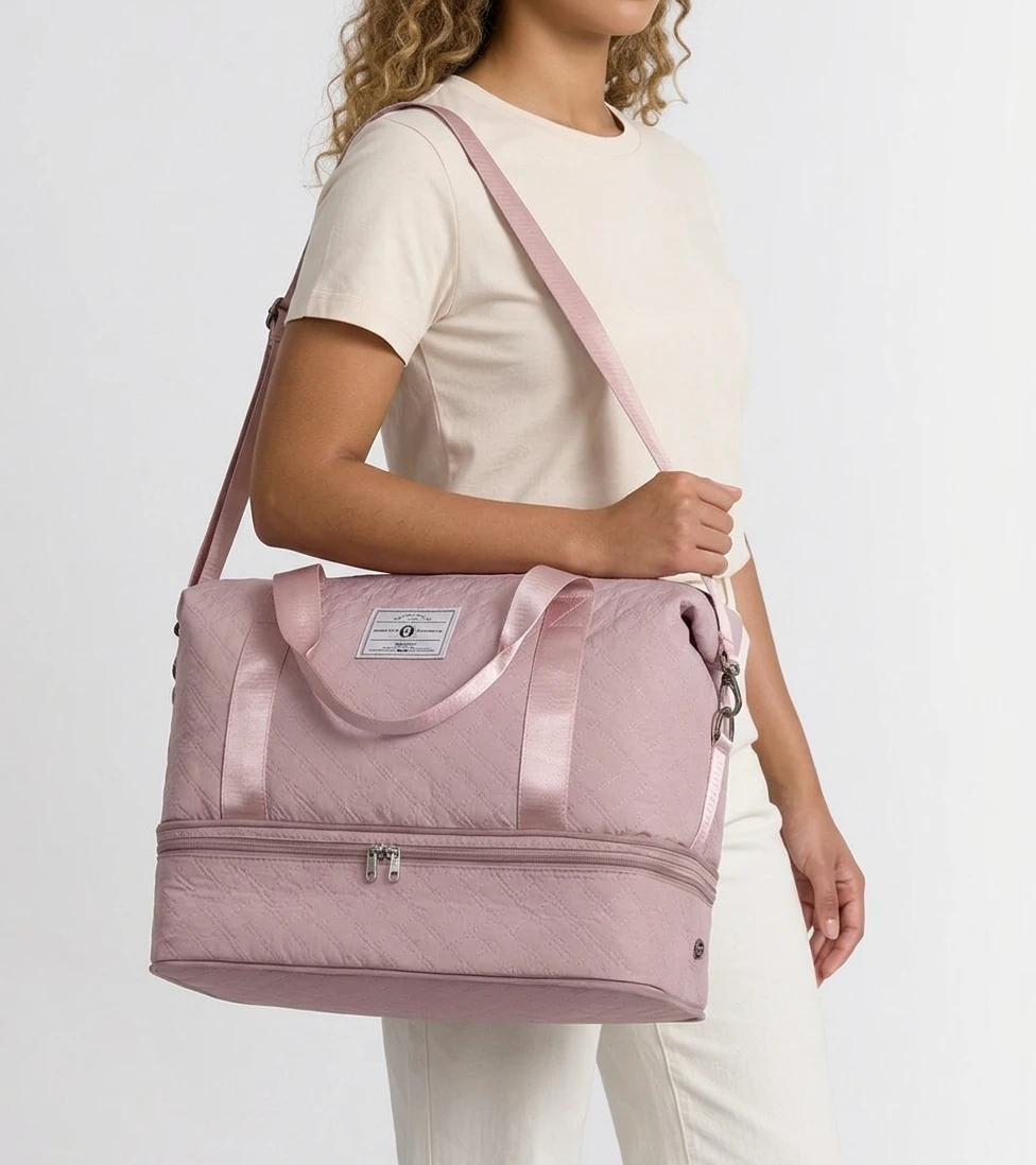 

Расширяемая дорожная сумка для женщин, сумка для ручной клади, спортивная сумка с отделением для обуви, водонепроницаемая сумка для путешествий на выходные