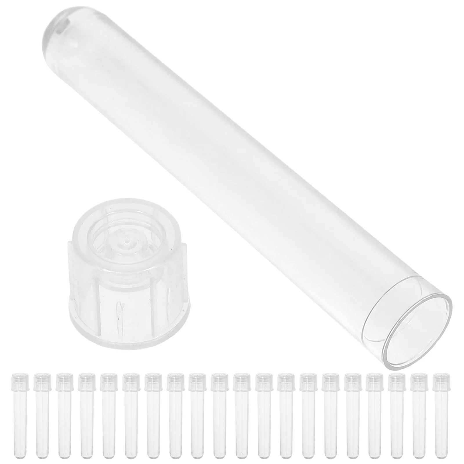 Tubes à essai en plastique de 5Ml, 24 pièces, petits flacons transparents et hermétiques pour laboratoire, chimie, échantillonnage pharmaceutique