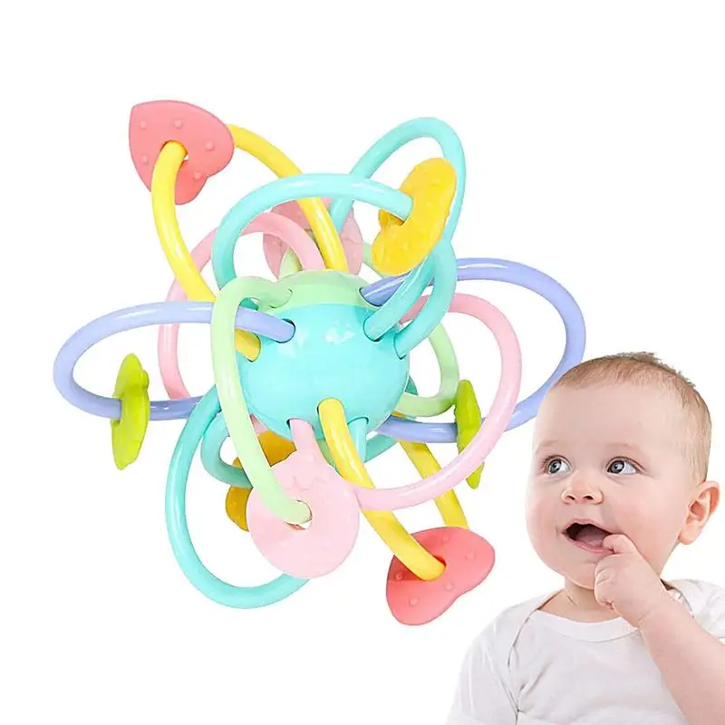 

Baby Rattle Teether Toys Funny Ball Sensory Toy Infants Development Grasping Activity Toy For Babies 6-12 Months