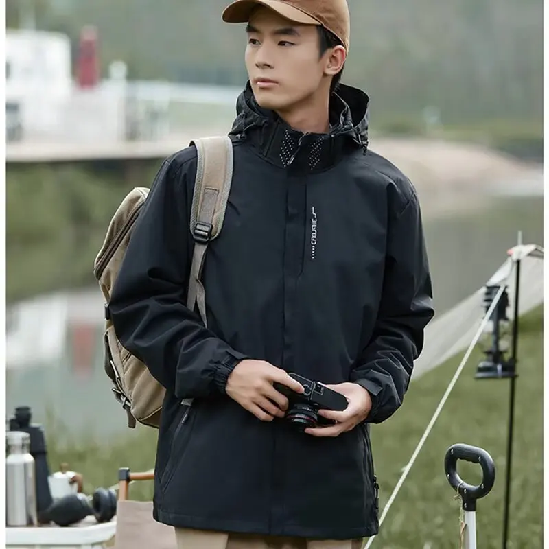 Men's Velvet Jacket 2026 New Three in One Winter Outdoor Mountaineering Windproof Jacket