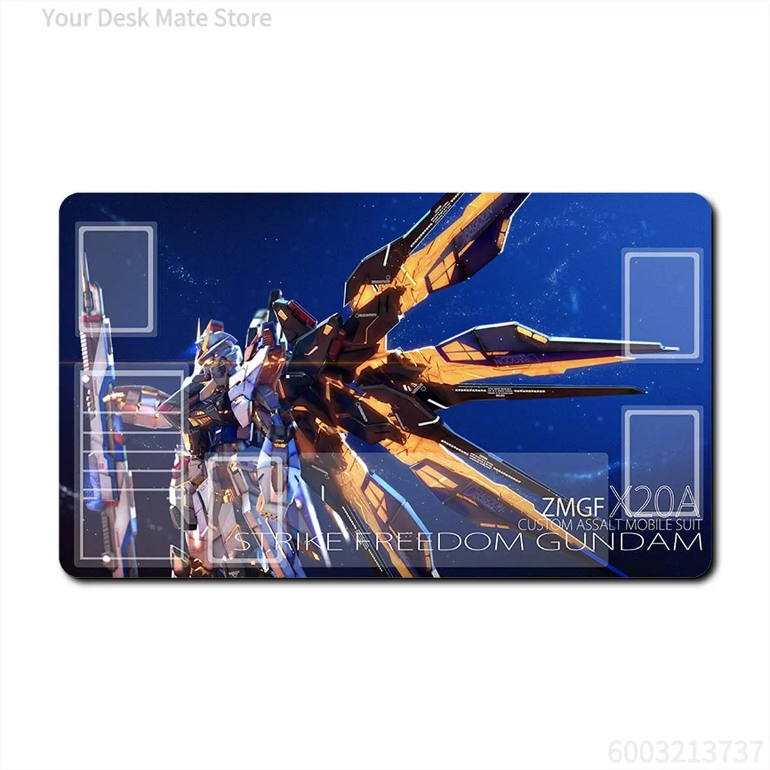 Strike Freedom Gundam TCG Playmat - Anime Trading Card Game Mat,Waterproof Aesthetic Office Pad