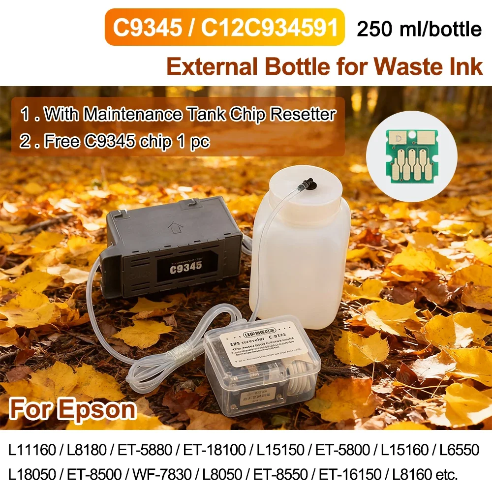 

L18050 External Waste Ink Bottle Modify with Maintenance tank Resetter For Epson L8180 ET-5800 ET-8550 ET-18100 L8050 L11160
