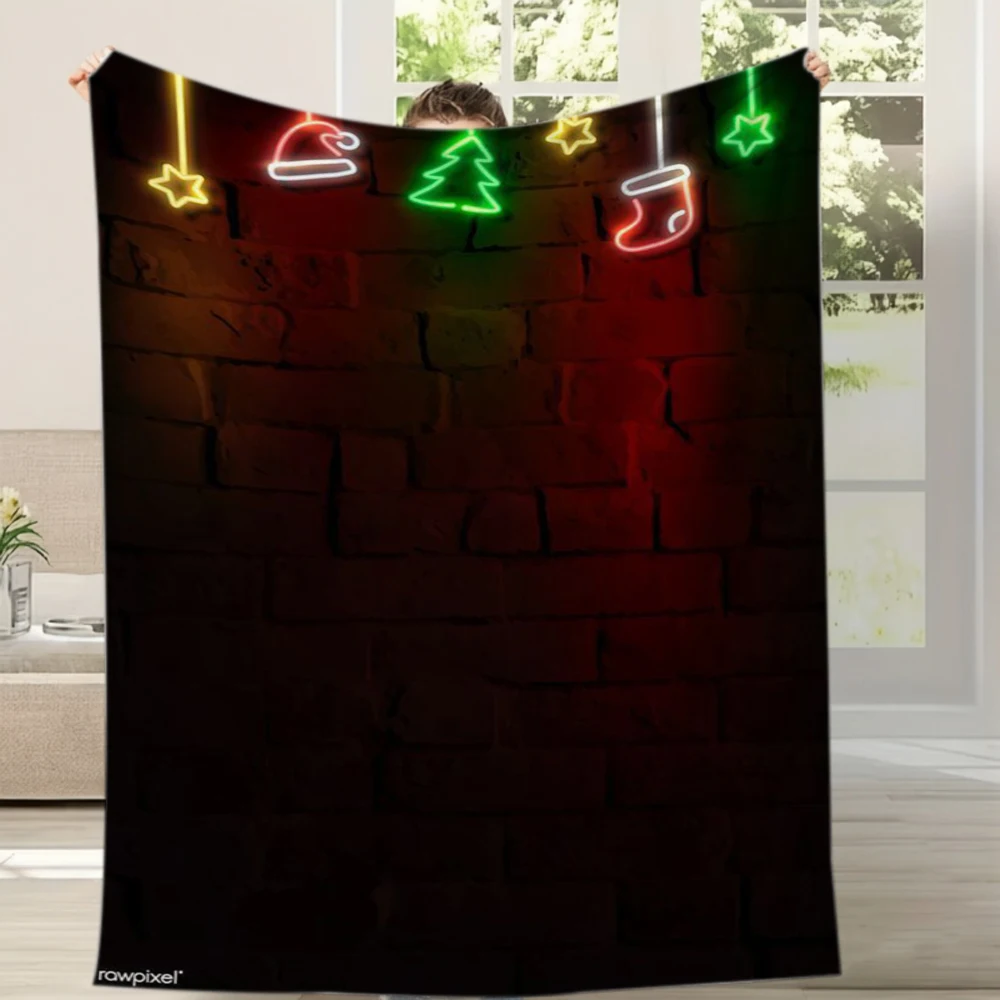 Festive Glowing Icon Motif Cozy Bed Throw Versatile Home Decor Gift Idea For Gym Dance Studio Lounge Room Space