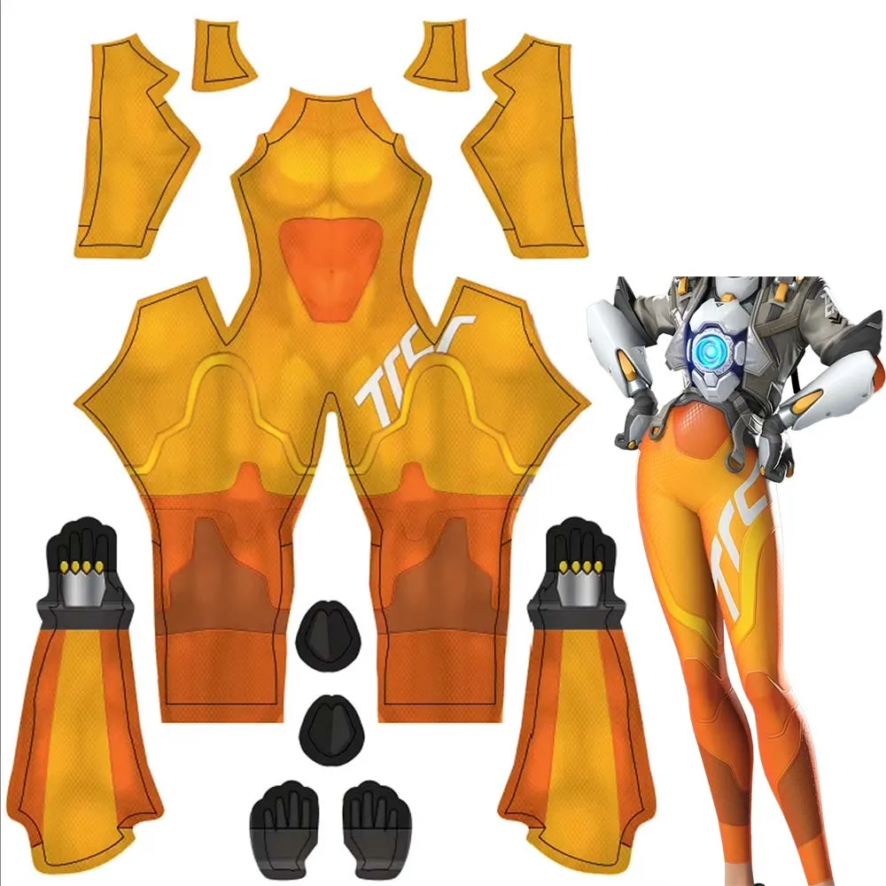 

Adults Halloween Female DVA Tracer Cosplay Costumes Superhero Zentai Suit Bodysuit Woman Party Jumpsuits