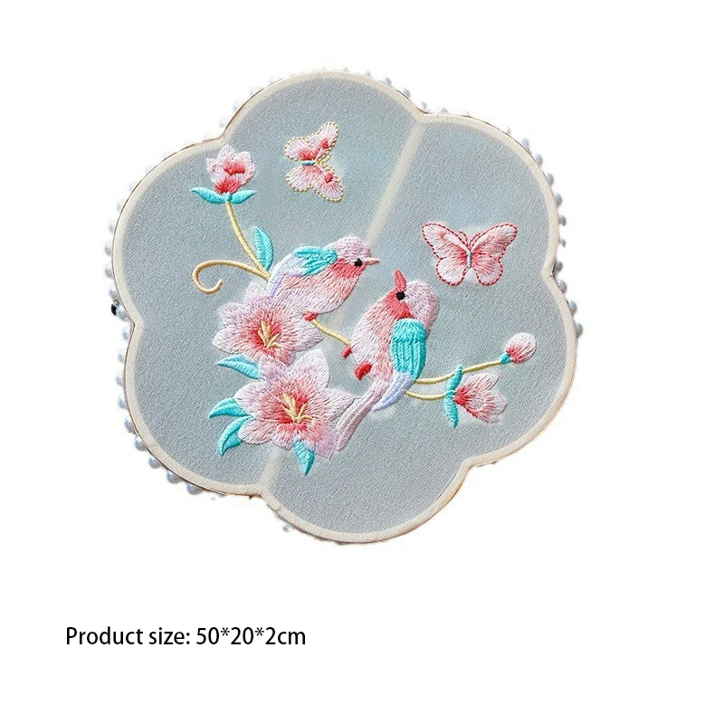 Chinese Style Embroidery Fan Decoration Fans with Ancient Style Long Handle Tassel Chinese Clothing Cheongsam Dance Hand Fan - Image 2