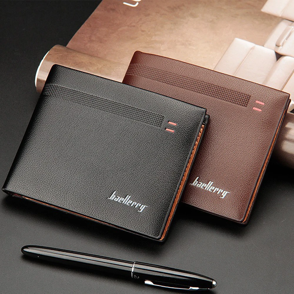 Baellerry Slim Business-Geldbörse für Herren, RFID-blockierend, kompakt, Vordertasche, 6+ Kartenfächer, PU-Leder