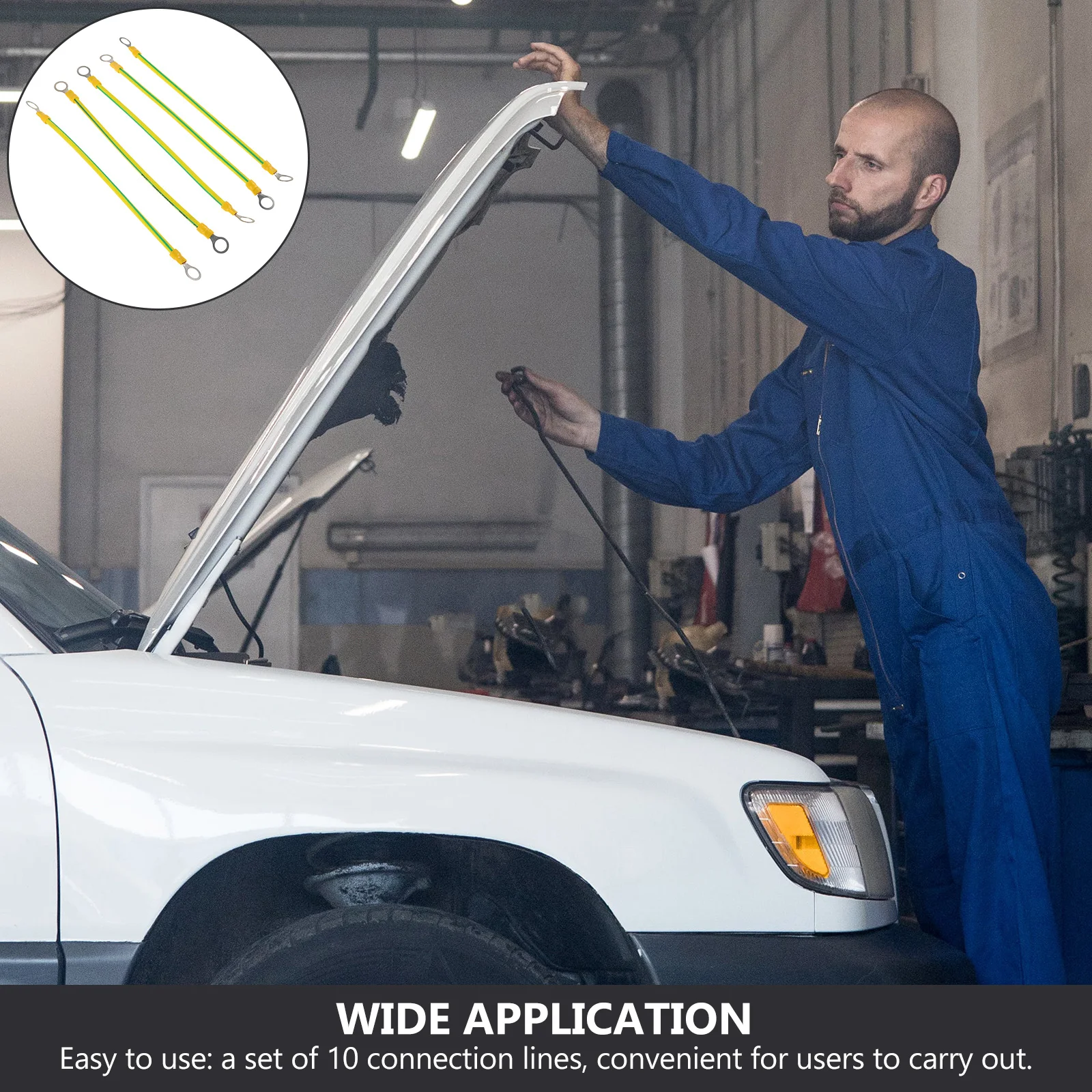 

10 шт. кабели заземляющий ремень медный провод гибкий надежный заземляющий провод для автомобильного использования электрический заземляющий кабель