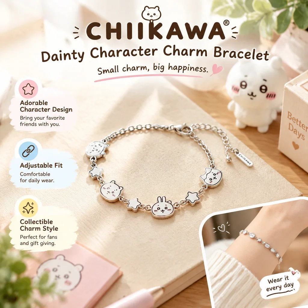 Chiikawa Hachiware Usagi BFF Best Friend Bracelet Anime Fashion Jewelry Cute Trendy Exquisite Birthday Gift Accessory for Women