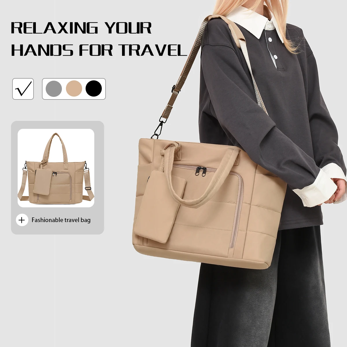 

Large-Capacity Japanese-Style Crossbody Bag, Water-Repellent Nylon Messenger Bag, Casual College Student Shoulder Bag, Autumn and Winter Tote Bag for Commuting to Work