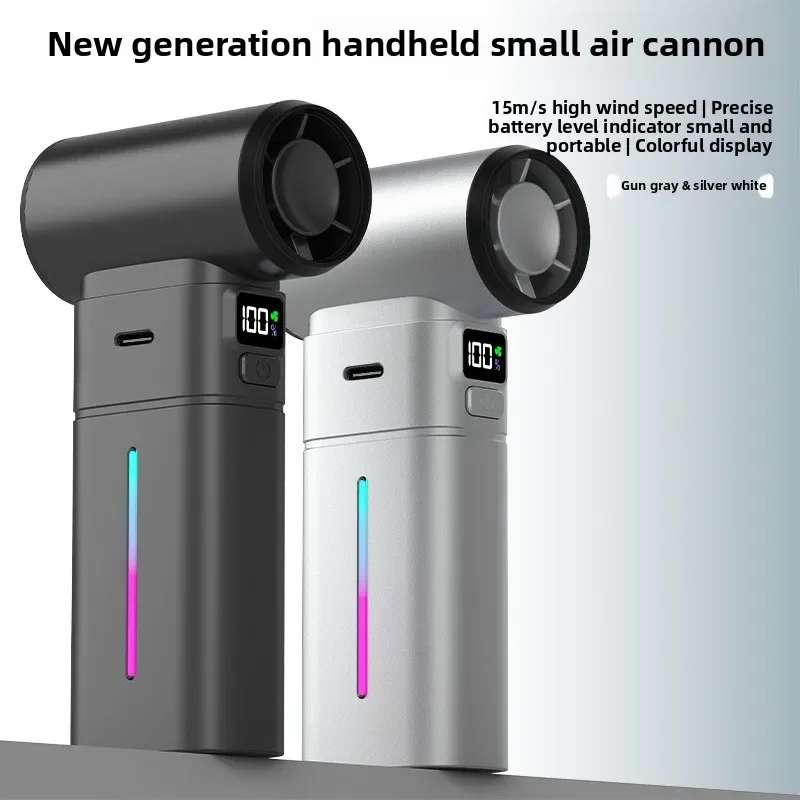 Ventilatore elettrico portatile Ventilatore portatile appeso al collo Display digitale Turbina pieghevole Ventilatore per ghiaccio a semiconduttore ad alta velocità