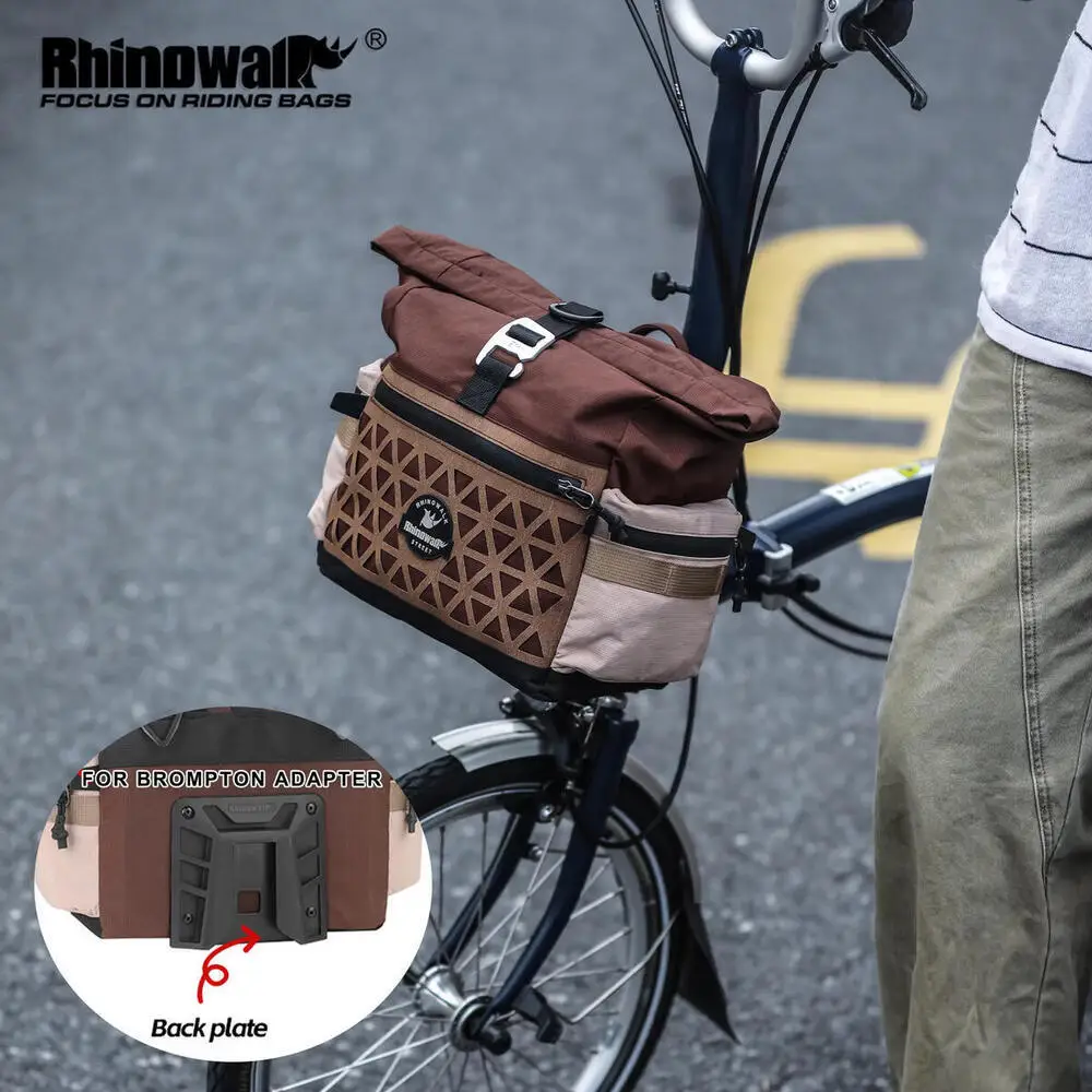 

Rhinowalk Bicycle Handlebar Bag 6.5L Waterproof Quick Release Urban Cycling Front Storage Basket For Brompton Dahon Folding Bike
