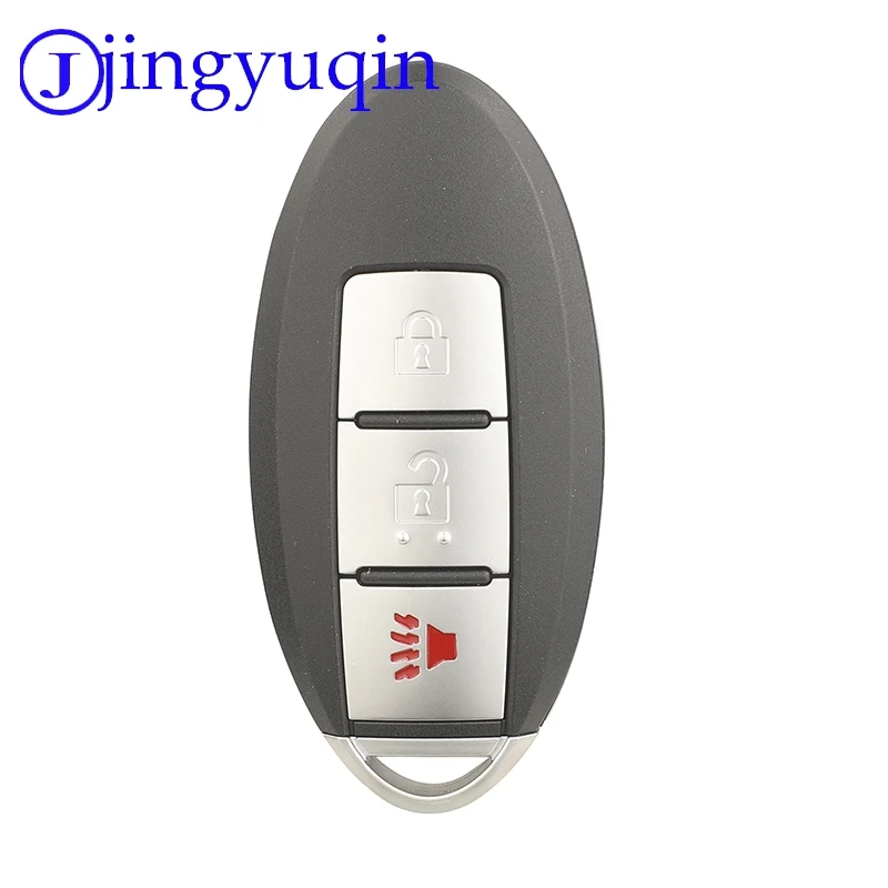 징위친 3버튼 리모컨 스마트 자동차 키 쉘 케이스 커버 (닛산용, 왼쪽 배터리 홀더, 평평한 쉘, 표준 없음, 로고 없음)