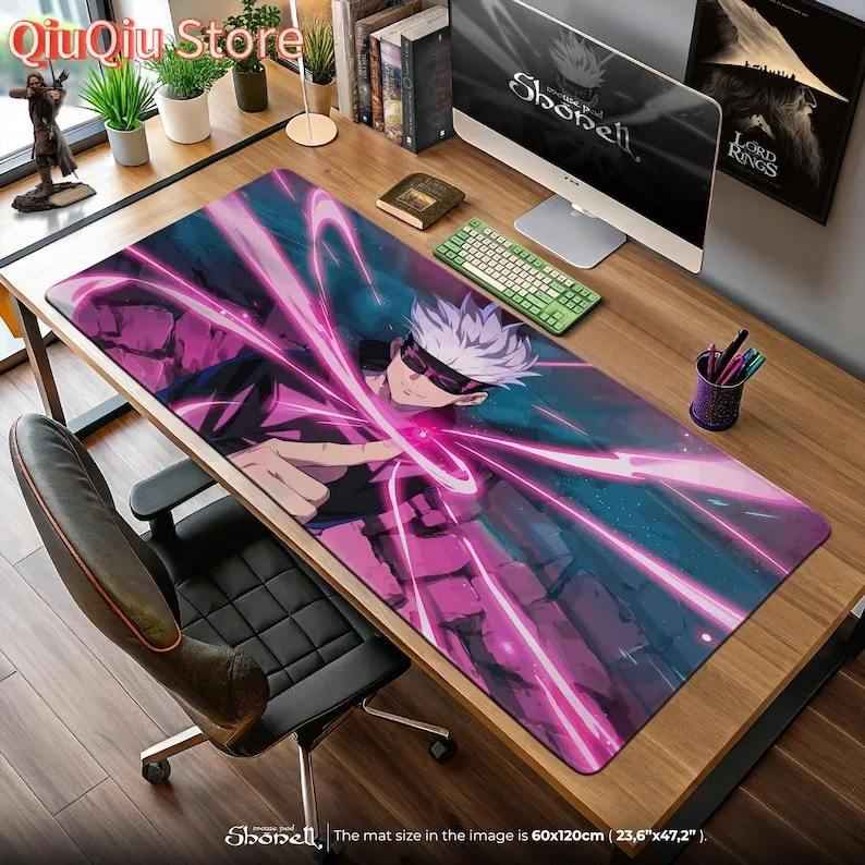 

Gojo Satoru Mouse Pad - Jujutsu Kaisen Infinity Technique Desk Mat, Anime Power Art, Pink Energy Gaming Gift