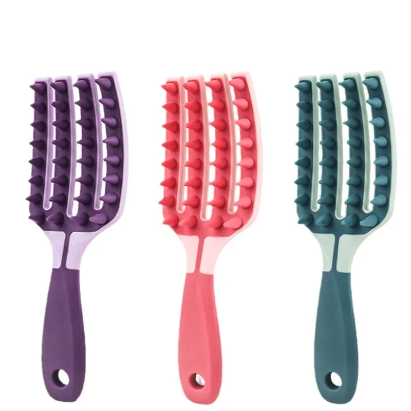 New long handle silicone hair washing brush multi-functional massage comb for cleaning scalp dry wet dual-use household tool