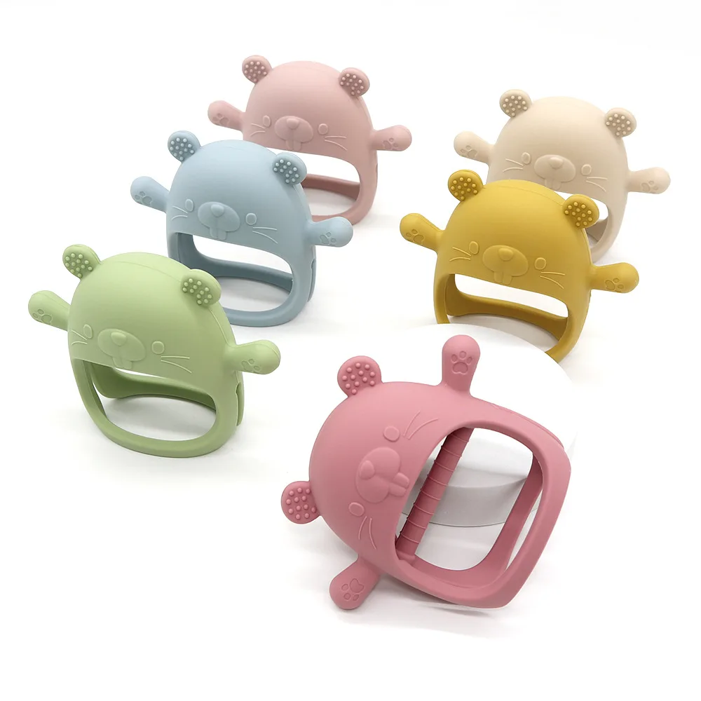 1pc Teether Toys For Baby Bracelet BPA Free Cute Cartoon Animal Silicone Ring Teething Glove For Baby Accessories Newborn Toys
