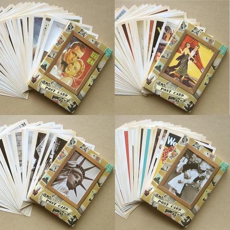 32 Pcs/Set European and American Architecture Postcard Retro Greeting Message Cards Office School Supplies