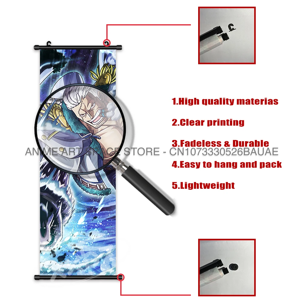 ONE PIECE Hängendes Gemälde Marco Poster Bartholemew Kuma Wandkunst BIG MOM Heimdekoration Anime Marshall·D·Teach Scroll Bild – Detail 6