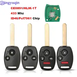 jingyuqin pilot zdalnego sterowania do Honda Accord Element Pilot CR-V HR-V City Jazz Odyssey Civic CE0891/HLIK-1T 433MHZ ID46/pcf7961Chip