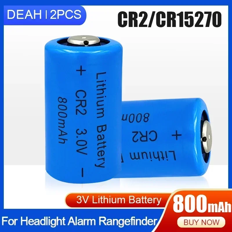 2PCS CR2 CR15H270 DLCR2 ELCR2 3V Lithium Battery For Digital Camera Photographic Device Polaroid Rangefinder Dry Primary Battery