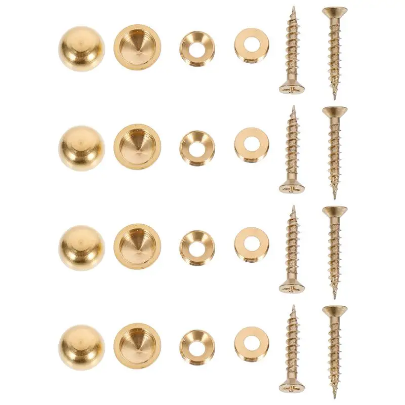 8 pz 13/15mm di rame tappi a vite specchio vetro tavolo da tè piatto annuncio viti di fissaggio copertura chiodi rondelle