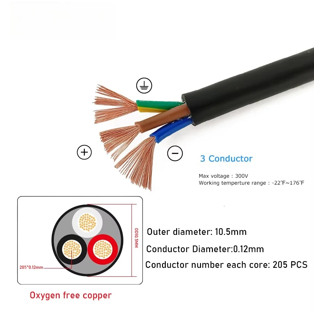 DMX Electrical 3cores Wires Cable 100m 1.5mm Ofc Copper Flexible Jacket 3conductor 16/32a Stage Speaker Powercon Cord Wire Roll