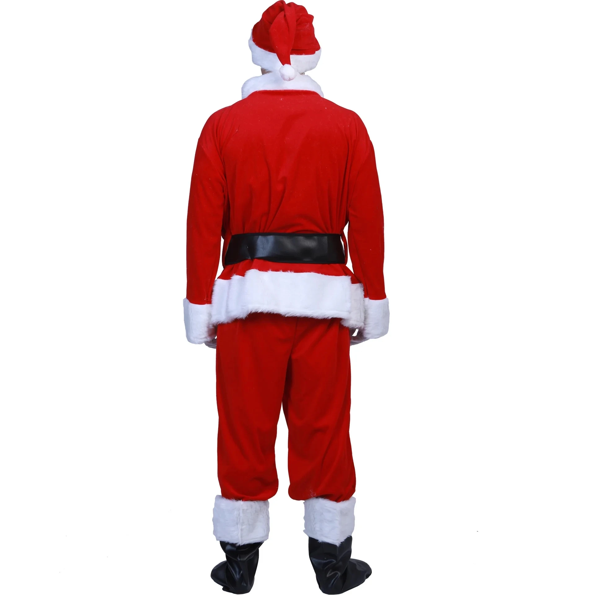 Disfraz de Papá Noel de 7 piezas para hombre, traje de Navidad para adultos, con sombrero, CH01