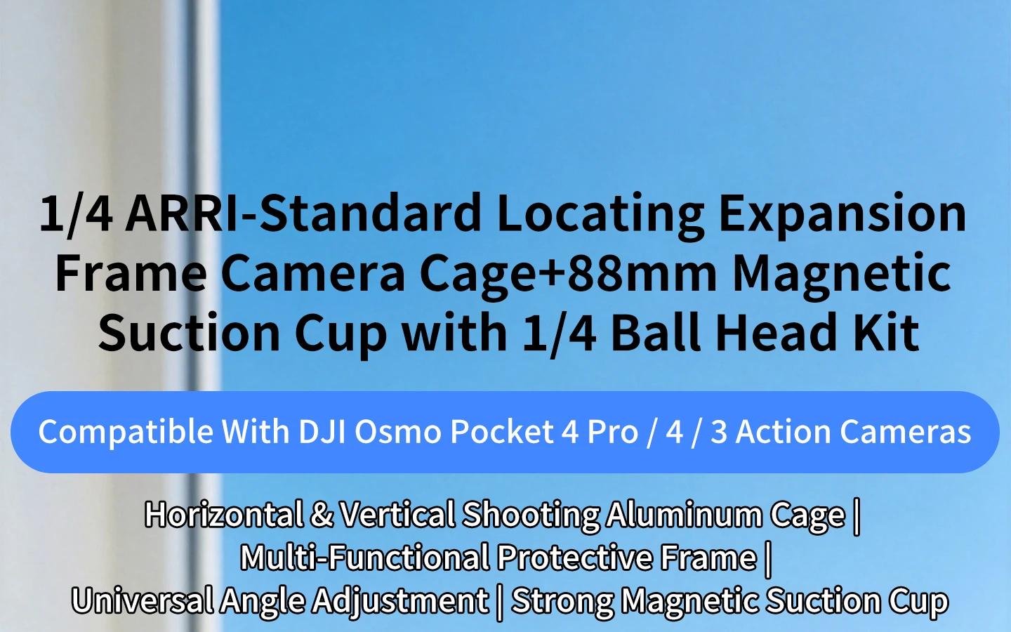 Magnetische Saughalterung für DJI Osmo Pocket 4 Pro Gimbal Aluminium-Käfig Magnetbasis 360° ° Kugelkopf für Metall-Oberflächenhalterung – Detail 1