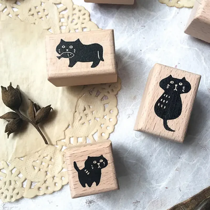 Stamps Scrapbooking and Stamping Journaling Black Cat Cute Kawaii