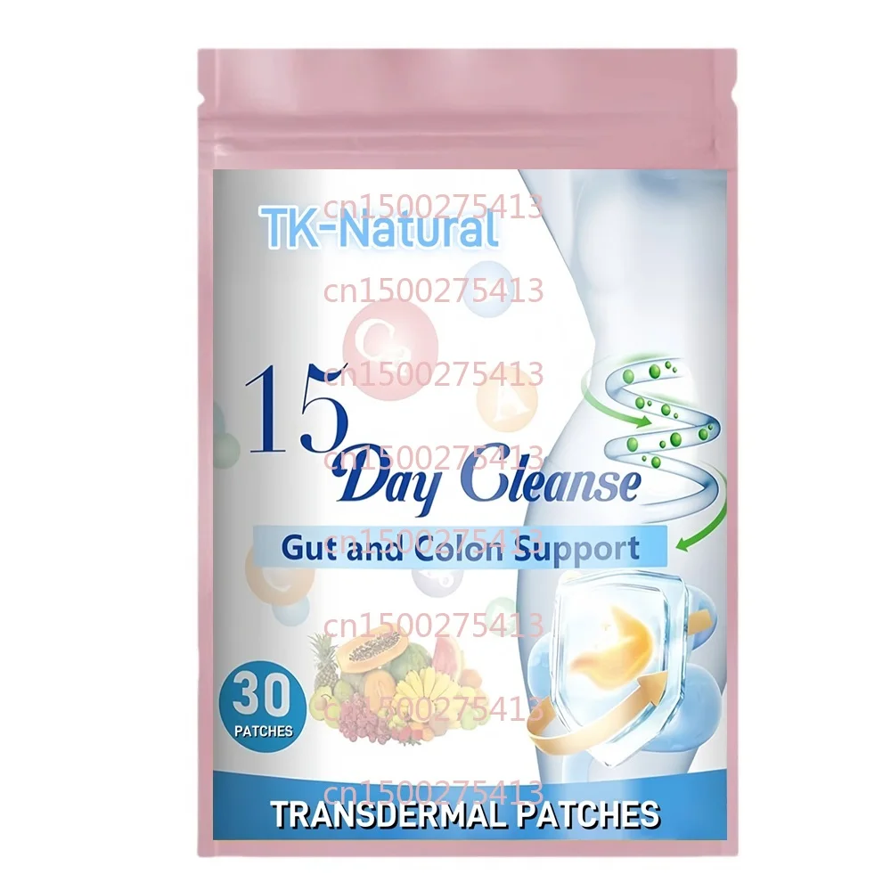30枚入り15日間腸内洗浄経皮パッチ、センナ、カスカラサグラダ、サイリウムハスク配合の高度な処方