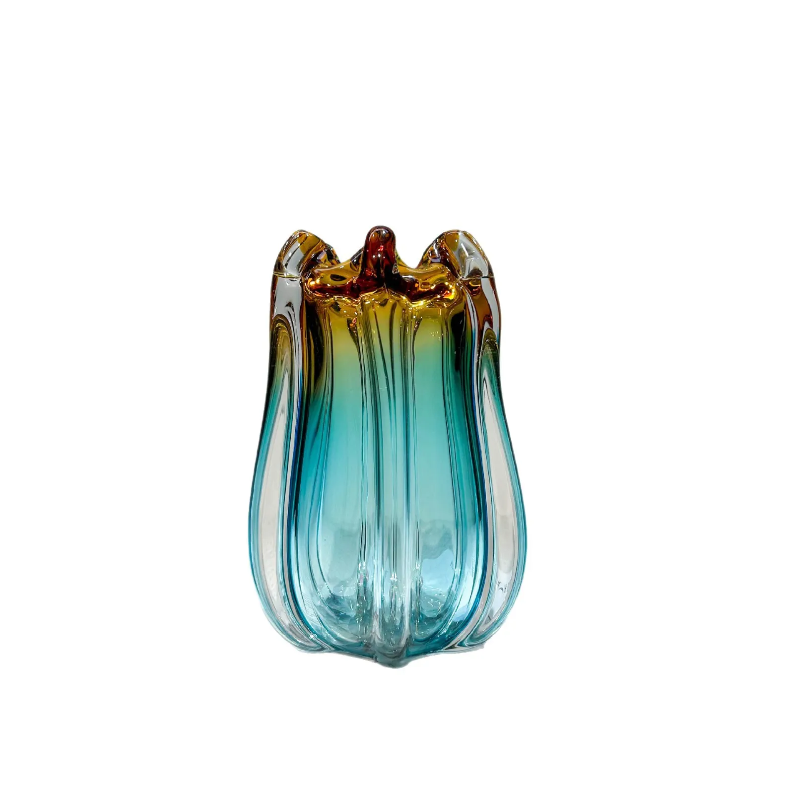 

Modern light luxury gradual change handmade glass vase dining table hotel flower arrangement ornament high-end decoration