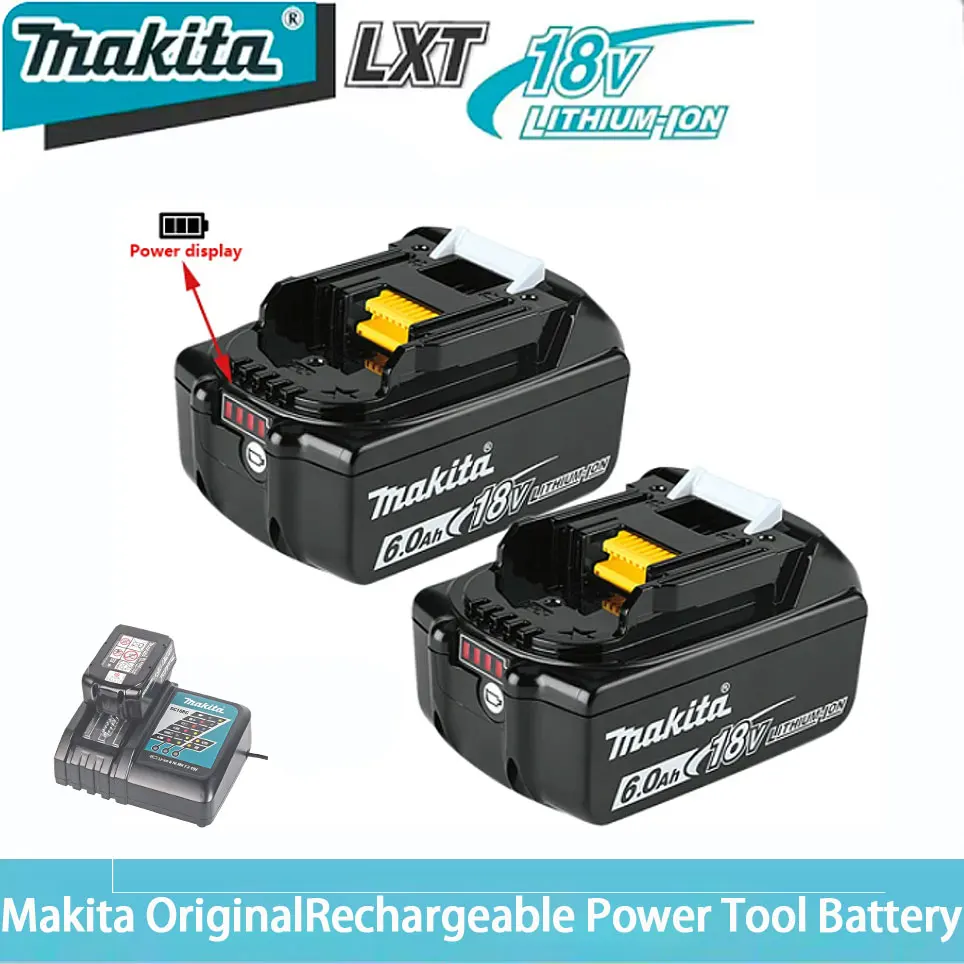 

Makita Genuine 18V Battery 6Ah Rechargeable Power Tools Battery 18V makita with LED Li-ion Replacement LXT BL1860B BL1860 BL1850