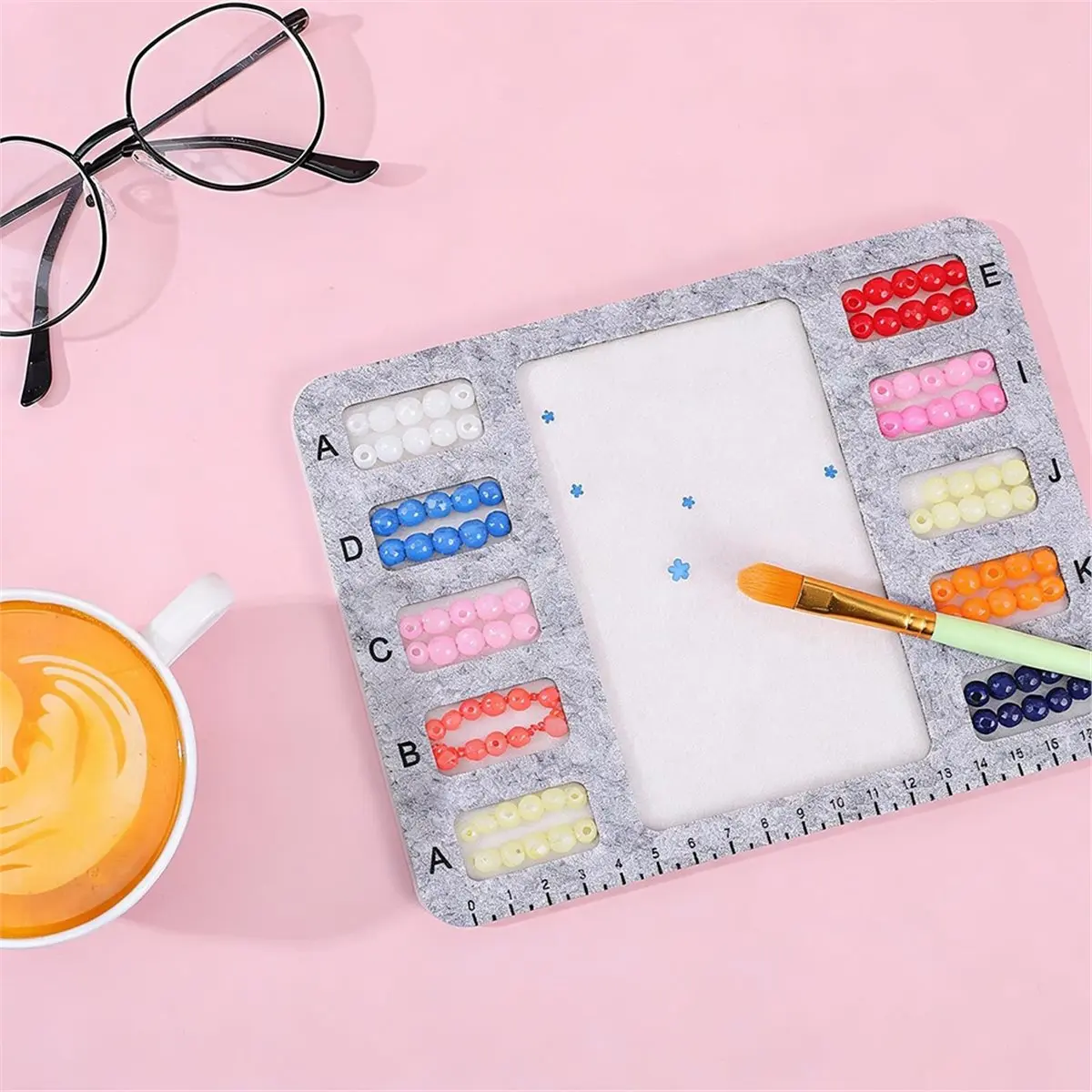 5Pcs Felt Beading Mat Set, 7.9x5.9Inch Rectangle Board for Jewelry Making and Crafting