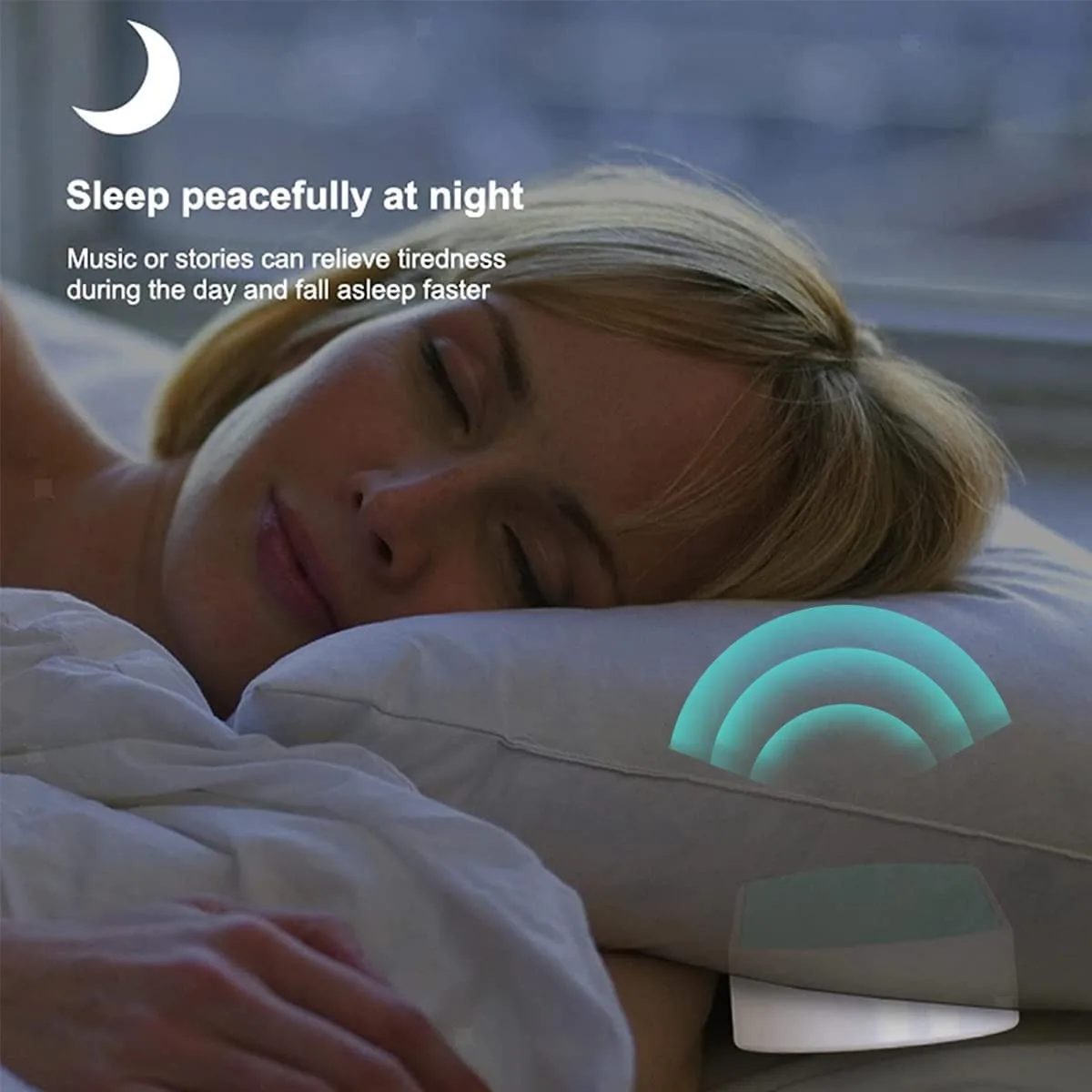 تحت الوسادة سمّاعات بلوتوث لاسلكية للنوم المعونة مكبرات الصوت صندوق تشغيل الموسيقى قابلة للشحن النوم سمّاعات بلوتوث للنوم الجانبي