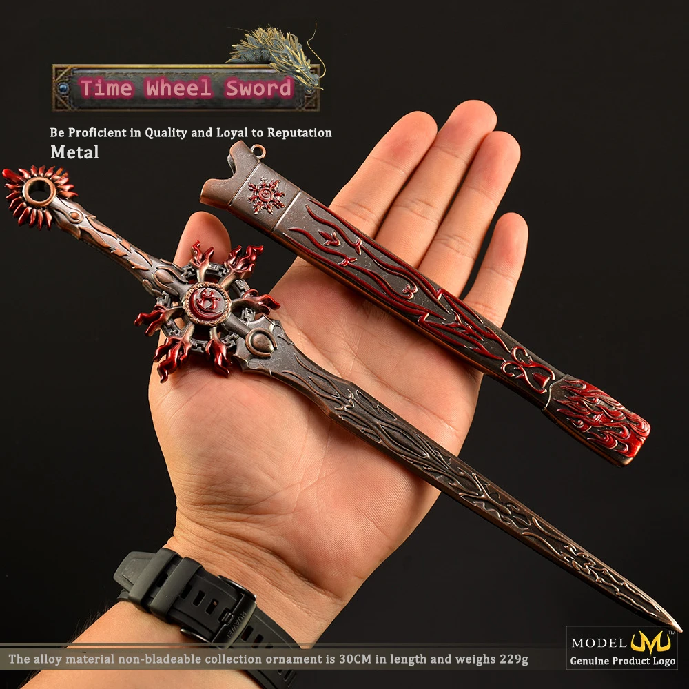 Thunderbolt Puppet Show Anime Weapon Model All-metal Sword Years Wheel Sword 30CMChinese Martial Arts Metal Crafts Boy Toys