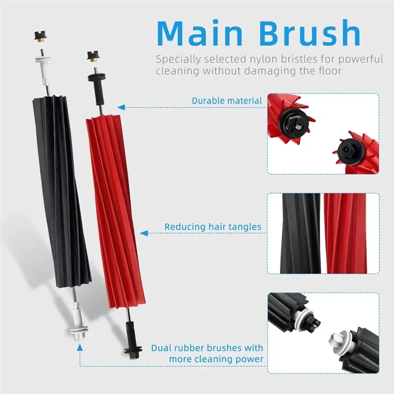 ABUS-For Roborock S8 Pro Ultra جهاز آلي لتنظيف الأتربة قطع غيار فرشاة جانبية رئيسية ممسحة وسادة فلتر HEPA ملحقات كيس الغبار