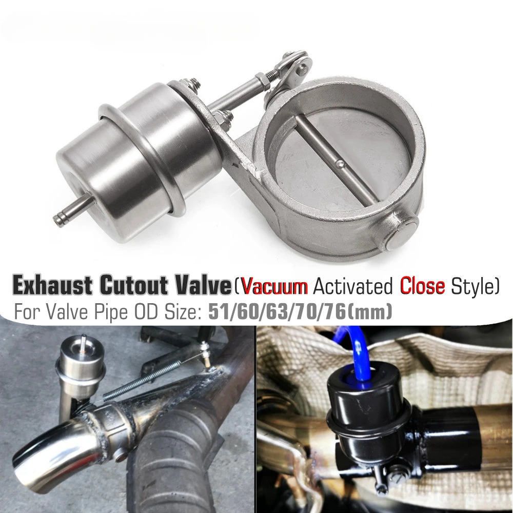 EPMAN New Vacuum Activated Exhaust Cutout / Dump 51mm/60mm/63mm/70mm/76mm Close Style Pressure: About 1 BAR