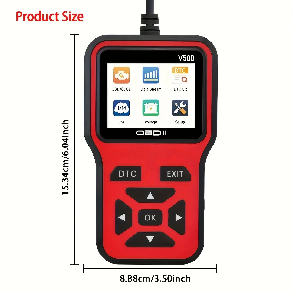 Car OBD2 Scanner Diagnostic Tool V500 Multi-language OBDII Car Voltage Tester Engine Fault Code Scanner Car Code Reader