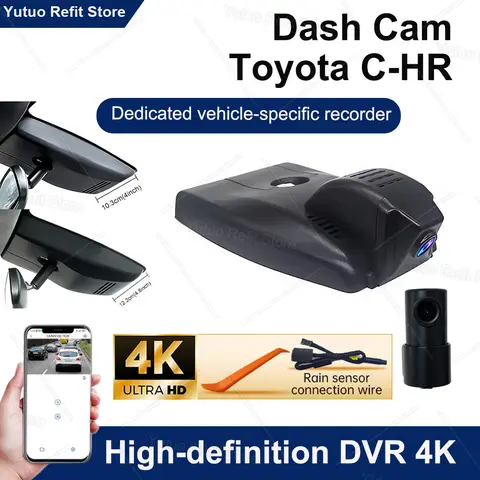 For Toyota C-HR CHR 2018-2023 Front and Rear 4K Dash Cam for Car Camera Recorder Dashcam WIFI Car Dvr Recording Devices